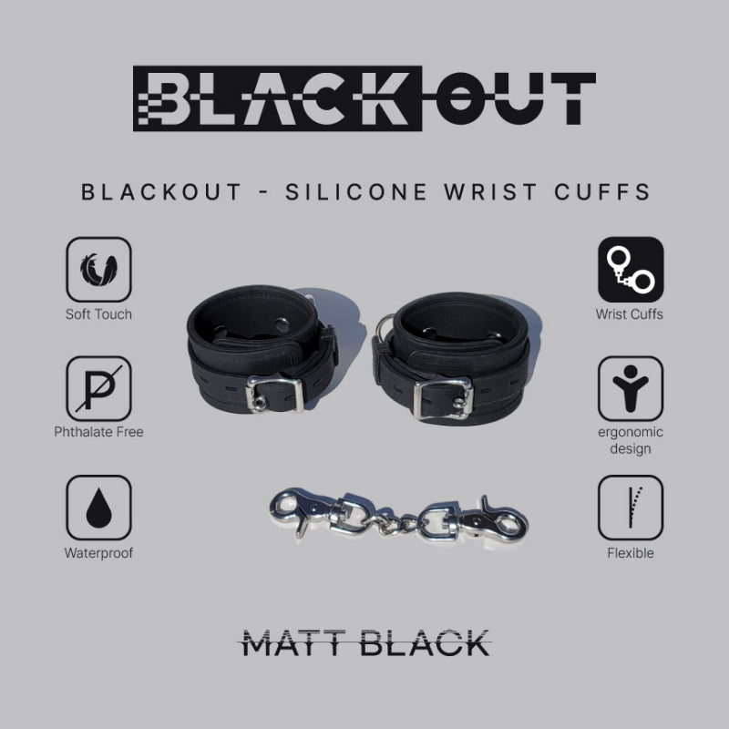 Matt Black - Black Out - Silicone Wrist Cuffs